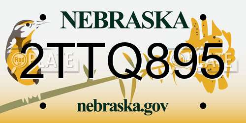 2TTQ895 Nebraska License Plate