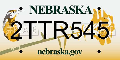 2TTR545 Nebraska License Plate