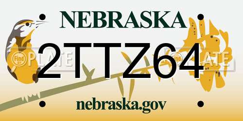 2TTZ64 Nebraska License Plate