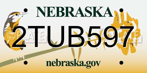 2TUB597 Nebraska License Plate
