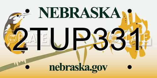 2TUP331 Nebraska License Plate