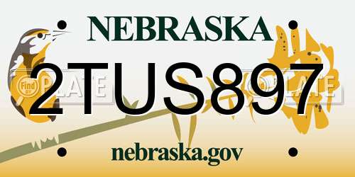2TUS897 Nebraska License Plate