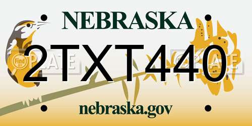 2TXT440 Nebraska License Plate