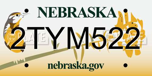 2TYM522 Nebraska License Plate