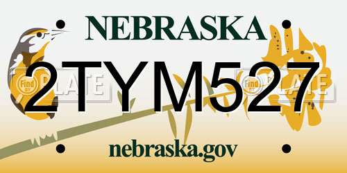 2TYM527 Nebraska License Plate