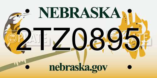 2TZ0895 Nebraska License Plate