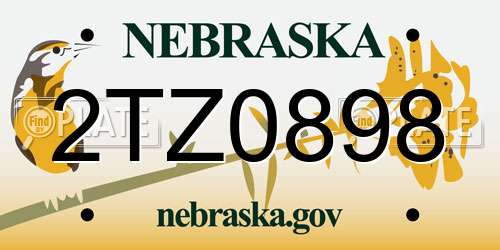 2TZ0898 Nebraska License Plate