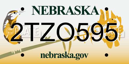 2TZO595 Nebraska License Plate