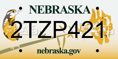 2TZP421 Nebraska License Plate