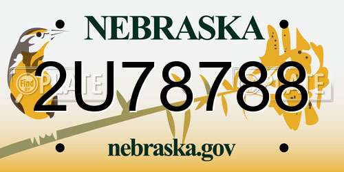 2U78788 Nebraska License Plate