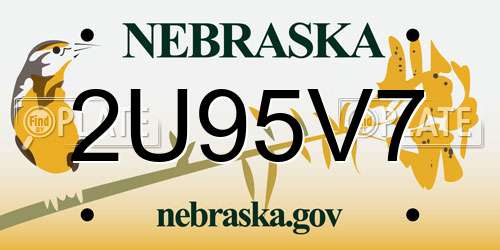 2U95V7 Nebraska License Plate