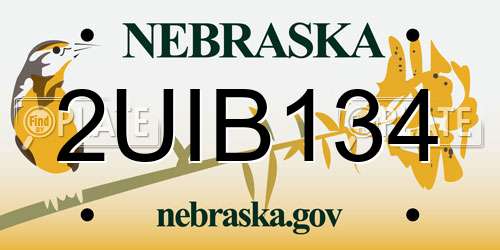 2UIB134 Nebraska License Plate