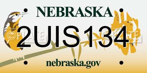 2UIS134 Nebraska License Plate
