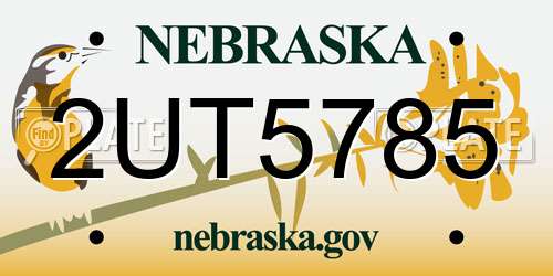 2UT5785 Nebraska License Plate