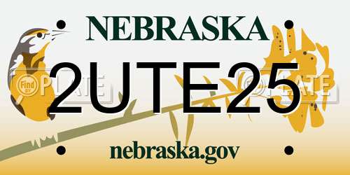 2UTE25 Nebraska License Plate