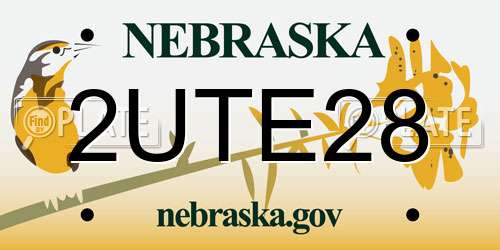 2UTE28 Nebraska License Plate