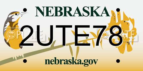 2UTE78 Nebraska License Plate