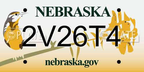 2V26T4 Nebraska License Plate