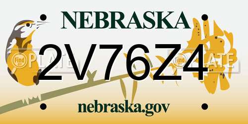 2V76Z4 Nebraska License Plate