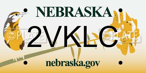 2VKLC Nebraska License Plate