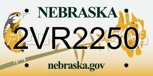 2VR2250 Nebraska License Plate