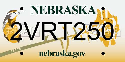 2VRT250 Nebraska License Plate