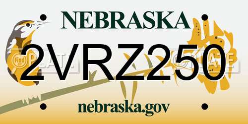 2VRZ250 Nebraska License Plate