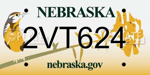2VT624 Nebraska License Plate