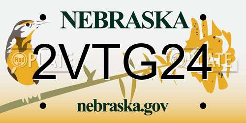 2VTG24 Nebraska License Plate