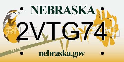 2VTG74 Nebraska License Plate