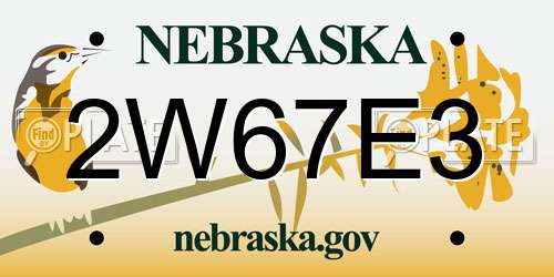 2W67E3 Nebraska License Plate