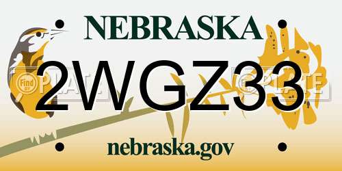 2WGZ33 Nebraska License Plate