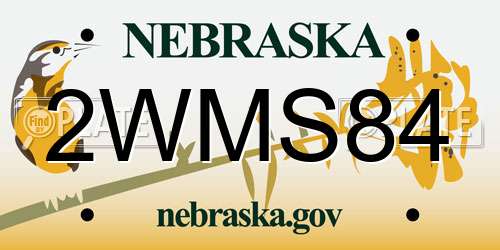 2WMS84 Nebraska License Plate