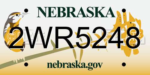 2WR5248 Nebraska License Plate