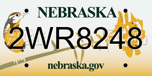 2WR8248 Nebraska License Plate