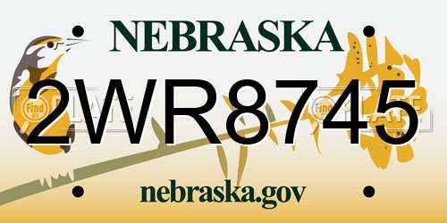 2WR8745 Nebraska License Plate