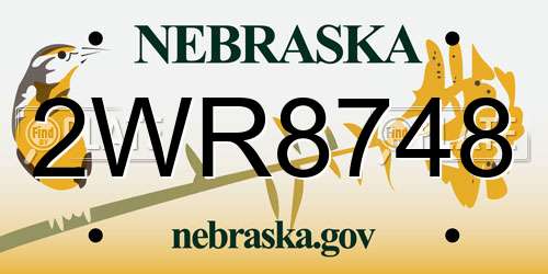 2WR8748 Nebraska License Plate