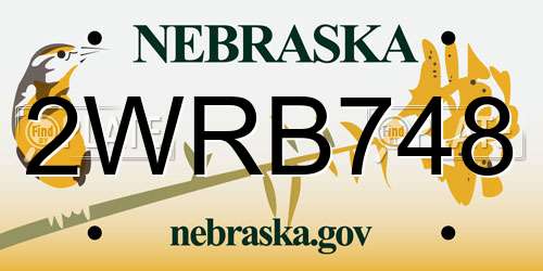 2WRB748 Nebraska License Plate