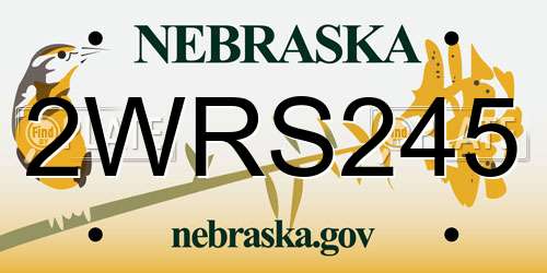 2WRS245 Nebraska License Plate