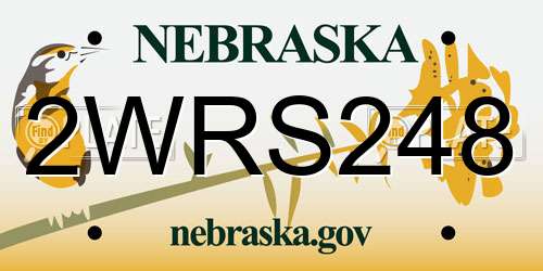2WRS248 Nebraska License Plate