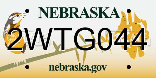 2WTG044 Nebraska License Plate