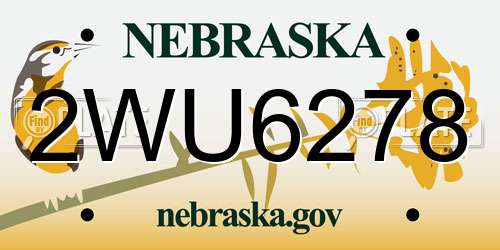 2WU6278 Nebraska License Plate