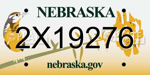 2X19276 Nebraska License Plate