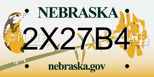 2X27B4 Nebraska License Plate