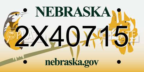 2X40715 Nebraska License Plate