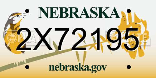 2X72195 Nebraska License Plate