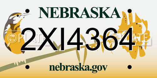 2XI4364 Nebraska License Plate