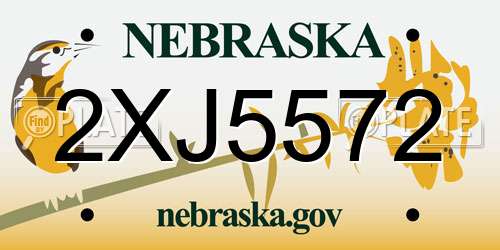2XJ5572 Nebraska License Plate