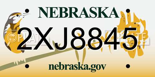2XJ8845 Nebraska License Plate