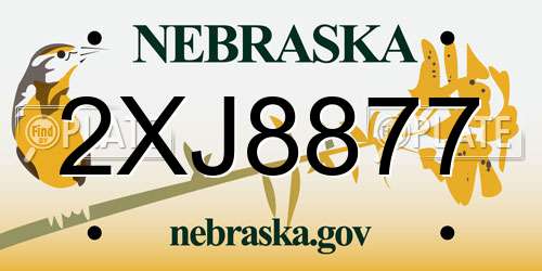 2XJ8877 Nebraska License Plate